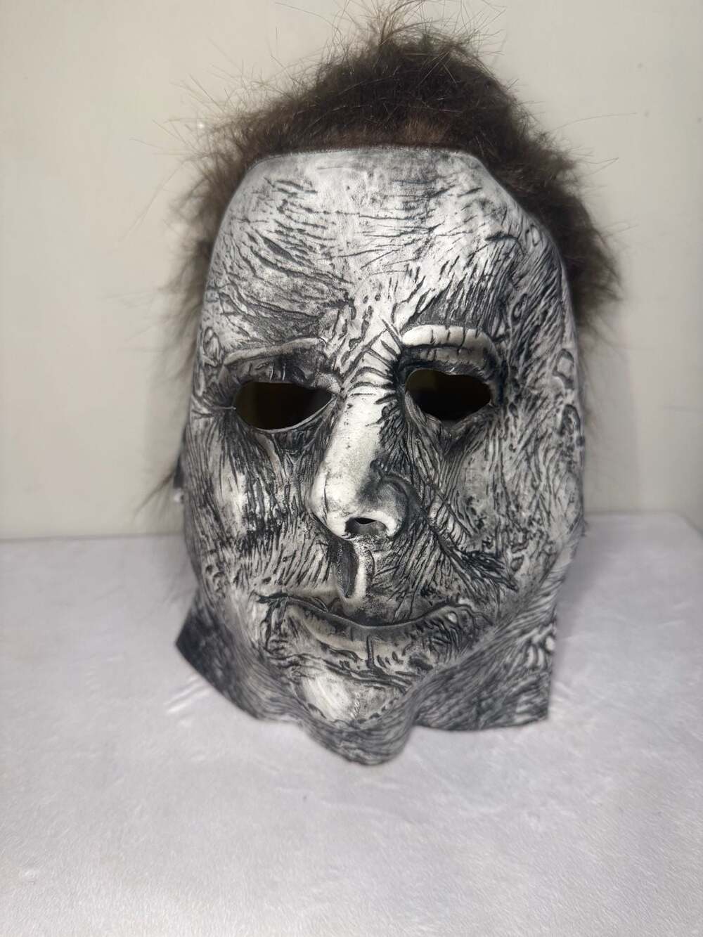 Michael Myers Style Halloween Mask Brown Hair Horror Costume Cosplay